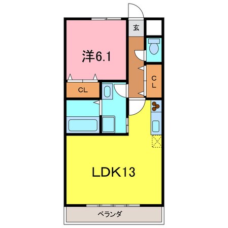 アンプルール　リーブル　悠Ⅱの物件間取画像